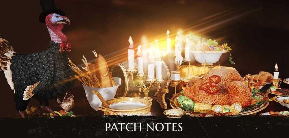 BDO – Patch Notes 21.11.2018 | Thanks Giving Time