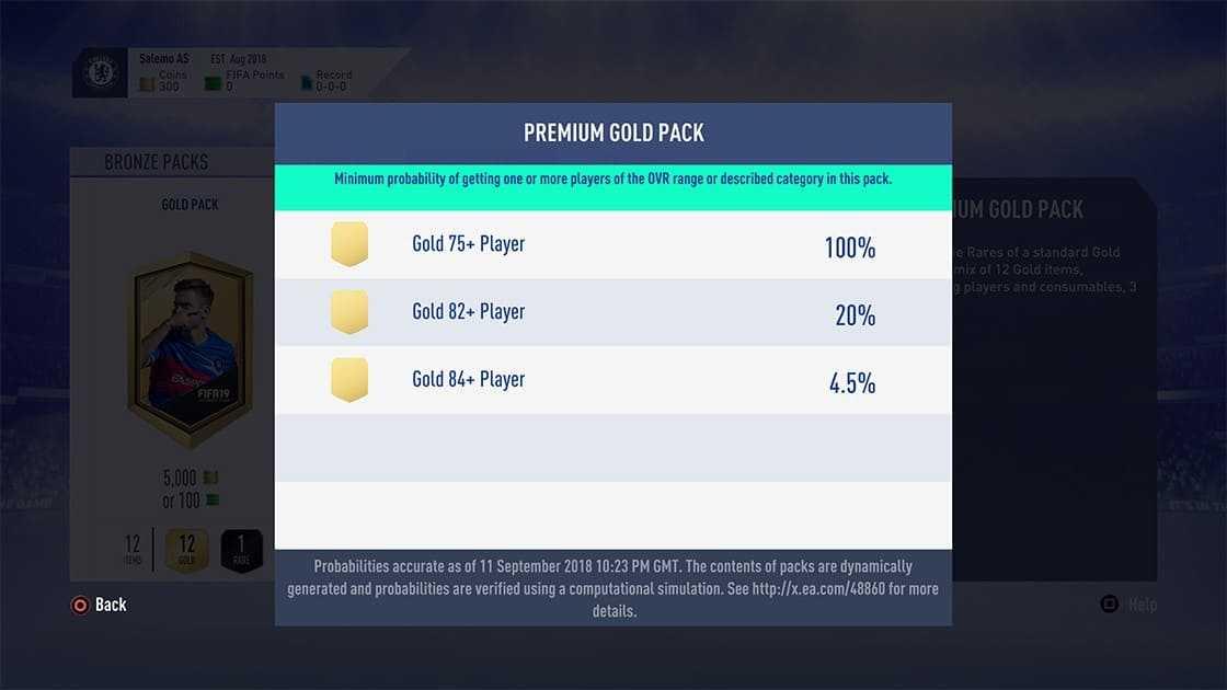 FIFA 19 – Pack Probabilities