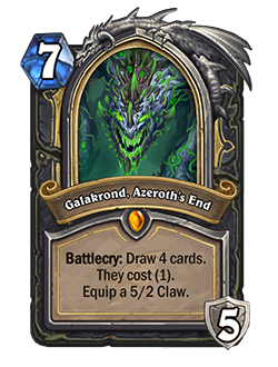 GalakrondAzerothsEnd now draws 4 cards that cost 1